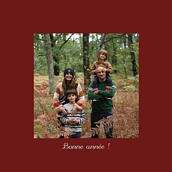 Carte de voeux brins d'hiver (4 pages) rouge Carte de voeux brins d'hiver (4 pages) rouge