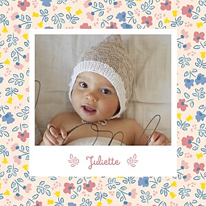 Faire-part de naissance rose mon premier liberty rose Faire-part de naissance rose mon premier liberty rose