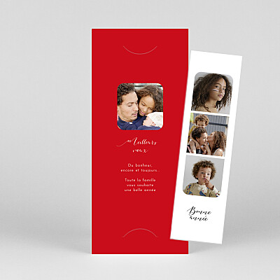 Carte de voeux rouge tendre innocence (marque-page) rouge Carte de voeux rouge tendre innocence (marque-page) rouge