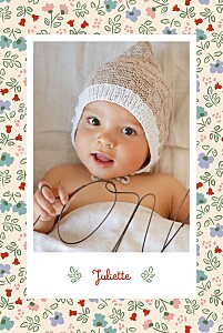 Faire-part de naissance garçon mon premier liberty (portrait) rouge Faire-part de naissance garçon mon premier liberty (portrait) rouge