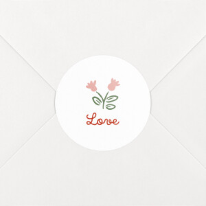 Stickers pour enveloppes naissance Mon premier liberty rouge