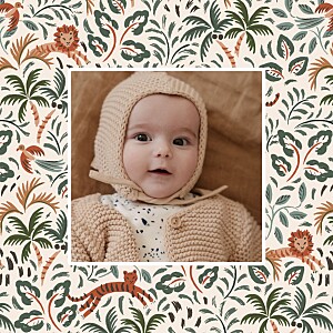 Faire-part de naissance Petite jungle vert Faire-part de naissance Petite jungle vert
