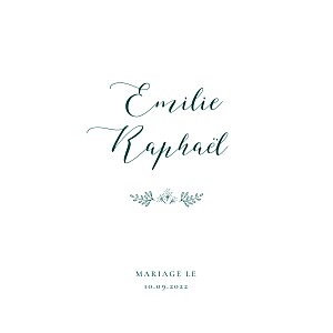 Faire-part de mariage ronde des prés simple (4 pages) vert Faire-part de mariage ronde des prés simple (4 pages) vert