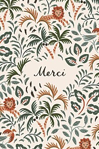 Carte de remerciement original petite jungle vert Carte de remerciement original petite jungle vert