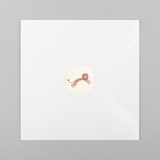 Stickers pour enveloppes naissance Petite jungle beige - Vue 2