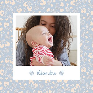 Faire-part de naissance bleu mon petit liberty bleu Faire-part de naissance bleu mon petit liberty bleu