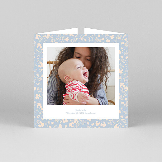 Faire-part de naissance Mon petit liberty (fenêtre) bleu - Vue 3