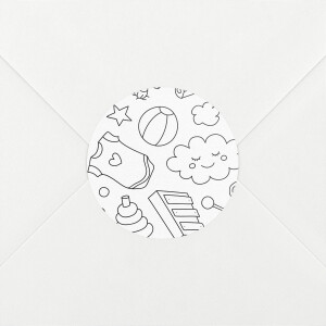 Stickers pour enveloppes naissance À colorier ! by OMY blanc