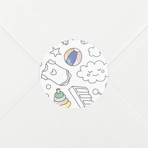 Stickers pour enveloppes naissance À colorier ! by OMY couleurs - Vue 1