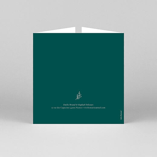 Faire-part de mariage Ronde des prés simple (fenêtre) vert - Vue 3 Faire-part de mariage Ronde des prés simple (fenêtre) vert - Vue 3