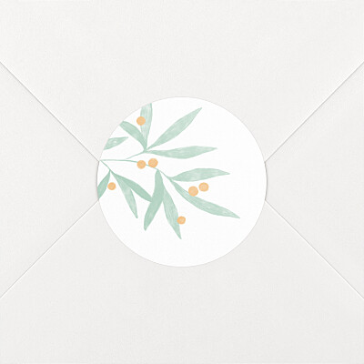 Stickers pour enveloppes naissance vert laurier vert Stickers pour enveloppes naissance vert laurier vert