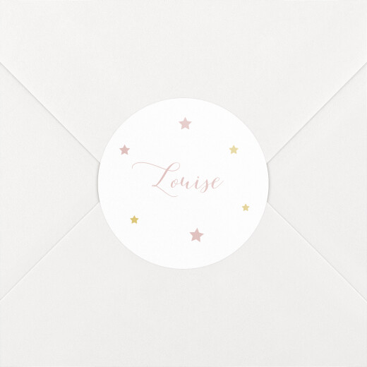 Stickers pour enveloppes naissance Lovely family rose - Vue 1