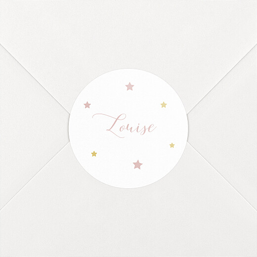 Stickers pour enveloppes naissance Lovely family rose - Vue 2