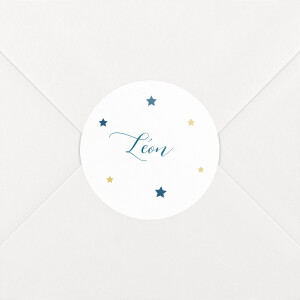 Stickers pour enveloppes naissance Lovely family bleu