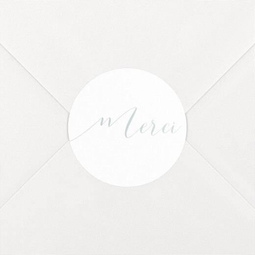 Stickers pour enveloppes mariage Merci blanc - Vue 1