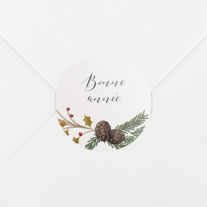 Stickers pour enveloppes vœux Daphné blanc