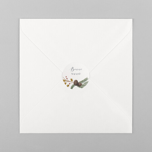 Stickers pour enveloppes vœux Daphné blanc - Vue 2