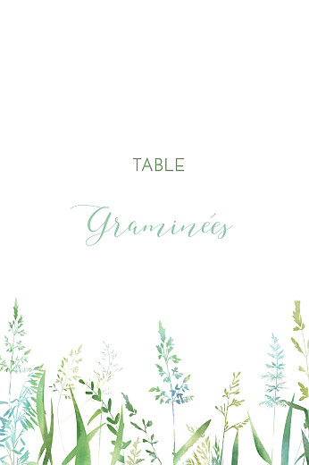 Marque-table mariage Les hautes herbes vert - Recto Marque-table mariage Les hautes herbes vert - Recto