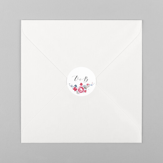 Stickers pour enveloppes mariage Romance blanc - Vue 2