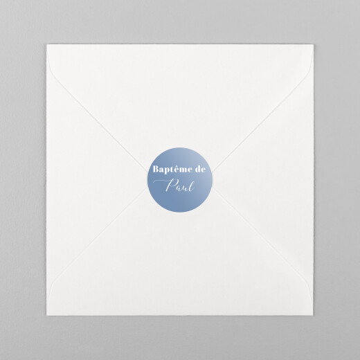 Stickers pour enveloppes baptême Classique bleu - Vue 2