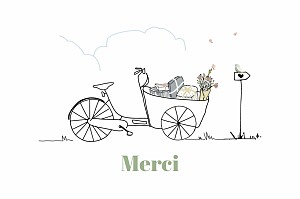 Carte de remerciement instant en balade blanc Carte de remerciement instant en balade blanc