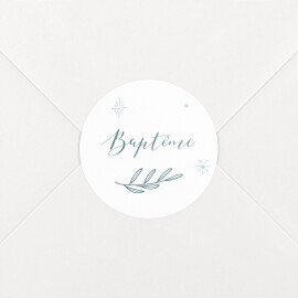 Stickers pour enveloppes baptême Douce colombe bleu