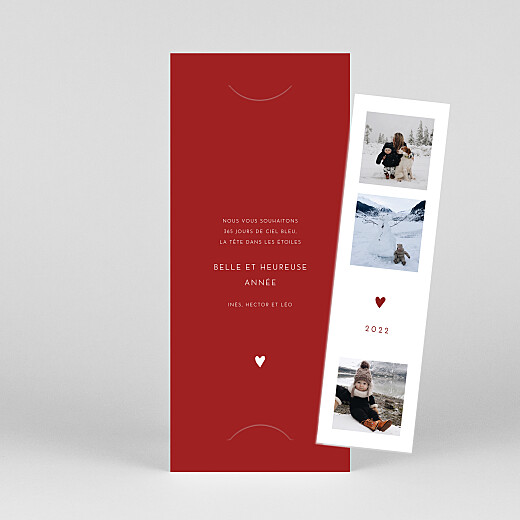 Carte de voeux Elegant cœur (marque-page) rouge - Vue 1