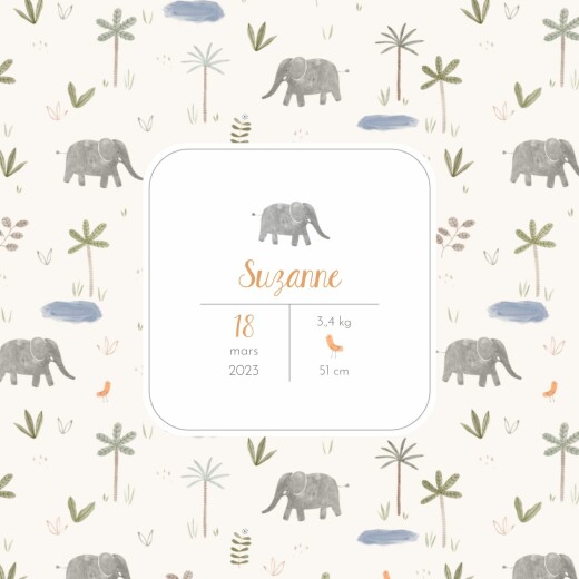 Faire-part de naissance Petite oasis beige - Recto