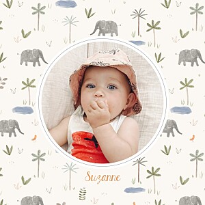 Faire-part de naissance petite oasis (4 pages) beige Faire-part de naissance petite oasis (4 pages) beige
