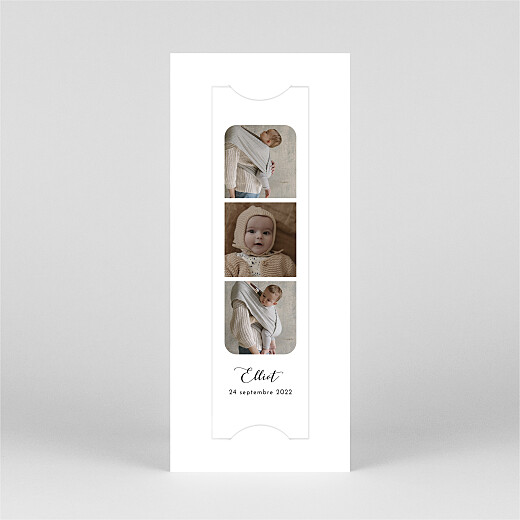 Faire-part de naissance Tendre innocence (marque-page) blanc - Vue 2 Faire-part de naissance Tendre innocence (marque-page) blanc - Vue 2