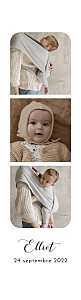 Faire-part de naissance Tendre innocence (marque-page) bis blanc Faire-part de naissance Tendre innocence (marque-page) bis blanc