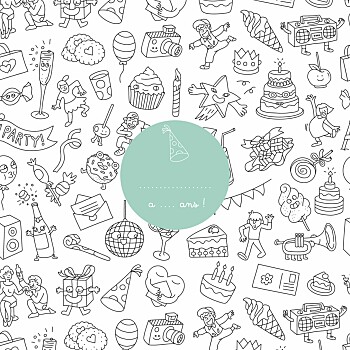 Carte d'anniversaire à colorier ! by omy blanc Carte d'anniversaire à colorier ! by omy blanc