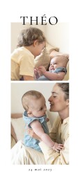 Faire-part de naissance Précieux moments (3 photos) blanc