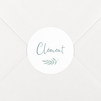 Stickers pour enveloppes naissance couronne illustrée bleu Stickers pour enveloppes naissance couronne illustrée bleu