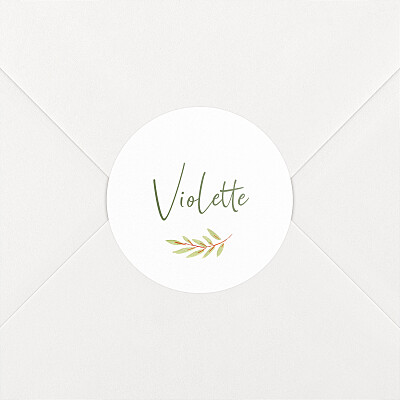 Stickers pour enveloppes naissance vert couronne illustrée vert Stickers pour enveloppes naissance vert couronne illustrée vert