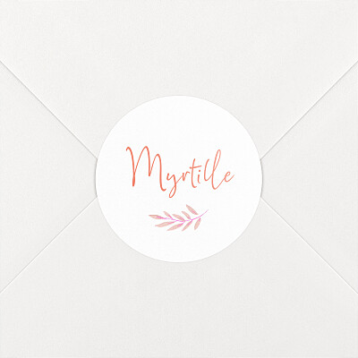 Stickers pour enveloppes naissance rose couronne illustrée rose Stickers pour enveloppes naissance rose couronne illustrée rose