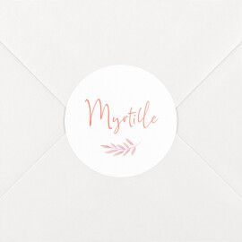 Stickers pour enveloppes naissance Couronne illustrée Rose