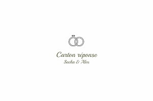 Carton réponse mariage votre mariage en pictos (paysage) blanc Carton réponse mariage votre mariage en pictos (paysage) blanc