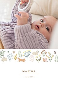 Faire-part de naissance vert galipette (portrait) vert Faire-part de naissance vert galipette (portrait) vert
