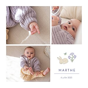 Faire-part de naissance animaux galipette bleu Faire-part de naissance animaux galipette bleu