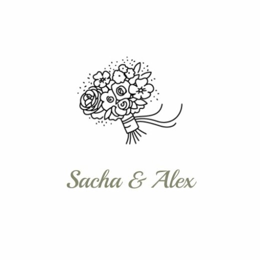 Etiquette perforée mariage Votre mariage en pictos Blanc - Recto Etiquette perforée mariage Votre mariage en pictos Blanc - Recto