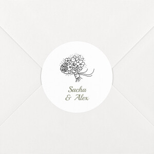 Stickers pour enveloppes mariage Votre mariage en pictos