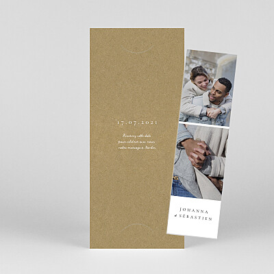 Save the date blanc notre mariage illustré (marque page) kraft Save the date blanc notre mariage illustré (marque page) kraft