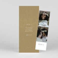 Carte de remerciement mariage Notre mariage illustré (marque page) kraft Carte de remerciement mariage Notre mariage illustré (marque page) kraft