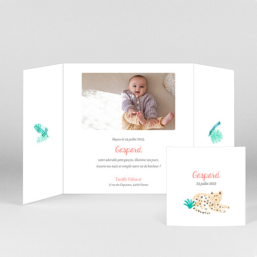 Faire-part de naissance Petite tropique (fenêtre) - Vue 2 Faire-part de naissance Petite tropique (fenêtre) - Vue 2