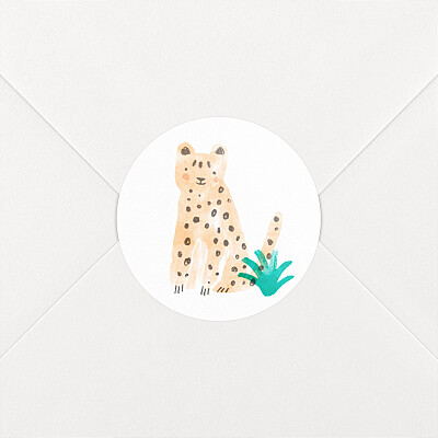 Stickers pour enveloppes naissance petite tropique blanc Stickers pour enveloppes naissance petite tropique blanc