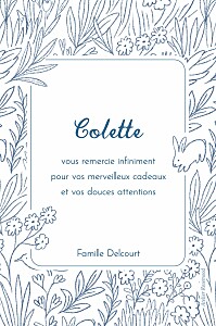 Carte de remerciement bleu dans mon jardin bleu Carte de remerciement bleu dans mon jardin bleu