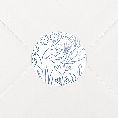Stickers pour enveloppes naissance dans mon jardin bleu Stickers pour enveloppes naissance dans mon jardin bleu