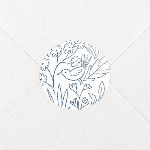 Stickers pour enveloppes naissance Dans mon jardin bleu - Vue 2