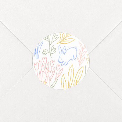 Stickers pour enveloppes naissance jaune dans mon jardin bleu Stickers pour enveloppes naissance jaune dans mon jardin bleu